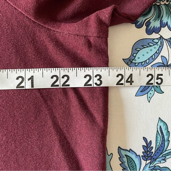 Talbots Burgundy Sequin Owl Top 100% Cotton 3/4 Length Sleeve Size 1X - Picture 7 of 10